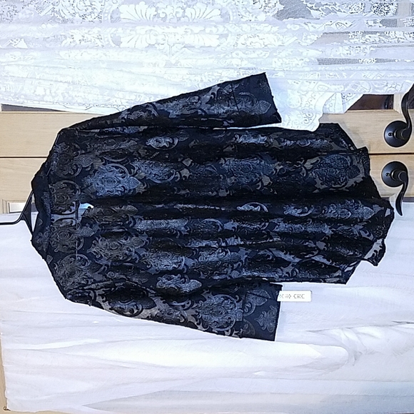 😍🍁👀NWT Boho Chic See Through Button Up Blouse - Picture 9 of 12